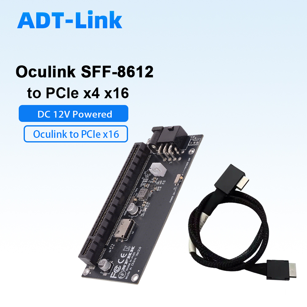Pcie 4.0 X16 Riser Cable 90 Degree - Adattatore Oculink SFF-8612 a PCIe X4