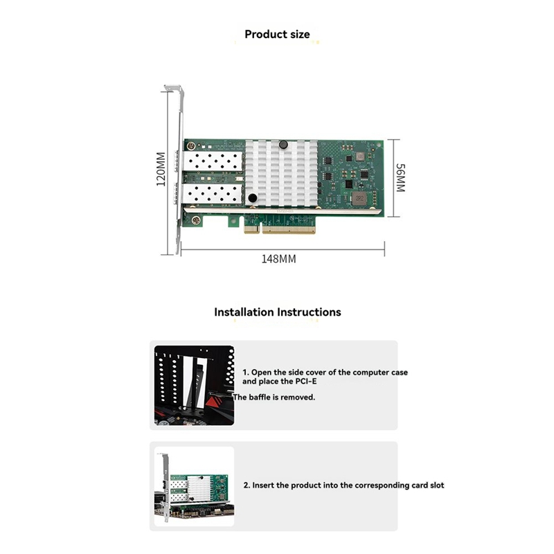 10Gb Sfp+ Pcie Network Card Dual Port - X520-DA1 Scheda di rete dual port