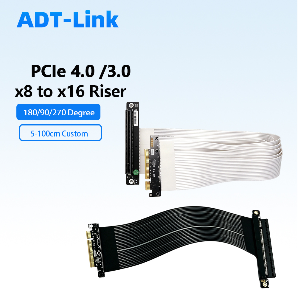 Pcie 4.0 X16 Riser Cable 90 Degree - Cavo Riser ADT-Link PCIe 4.0 /