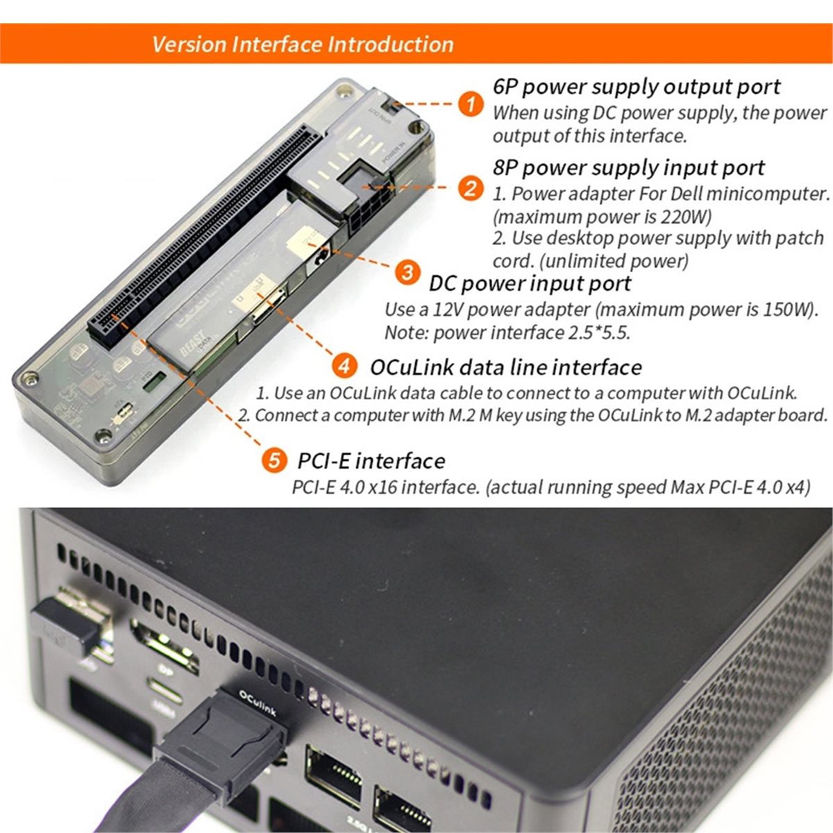 External Gpu Dock Pcie 4.0 Oculink - Promozione: Dock GPU OCuLink con Adattatore